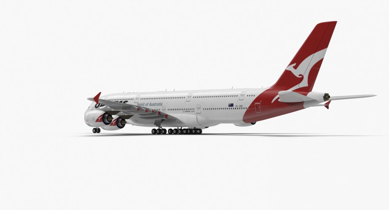 3D Airbus A380-1000 Qantas model